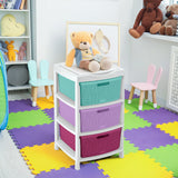 Gavetero Rimax Fique Blanco y Fucsia 48x80cm de Tres Hileras con Tres Cajones y Tapa Organizadora