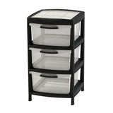 Gavetero Rimax Fique Negro 48x80cm de Tres Hileras con Tres Cajones y Tapa Organizadora