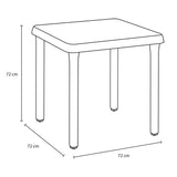 Mesa Auxiliar Rimax Caribe Azul 72x72cm Cuadrada con Patas