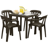 Mesa Auxiliar Rimax Caribe Wengue 73x73cm Cuadrada con Patas