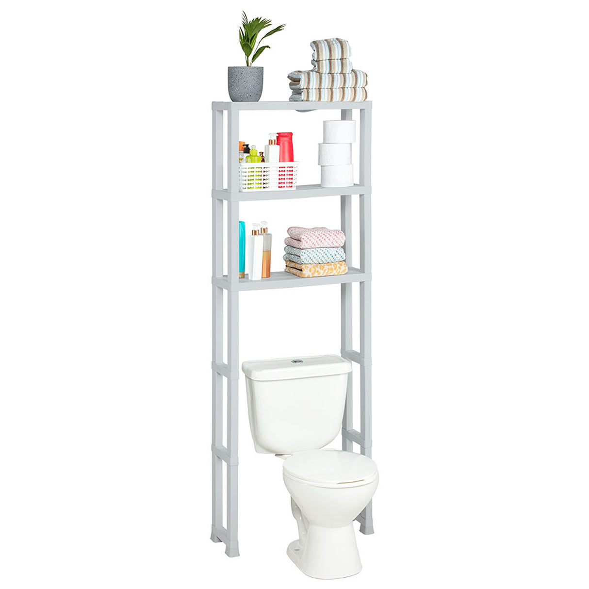 Organizador de Baño Rimax Gris Hielo 61.5x171.8cm con Tres Entrepaños