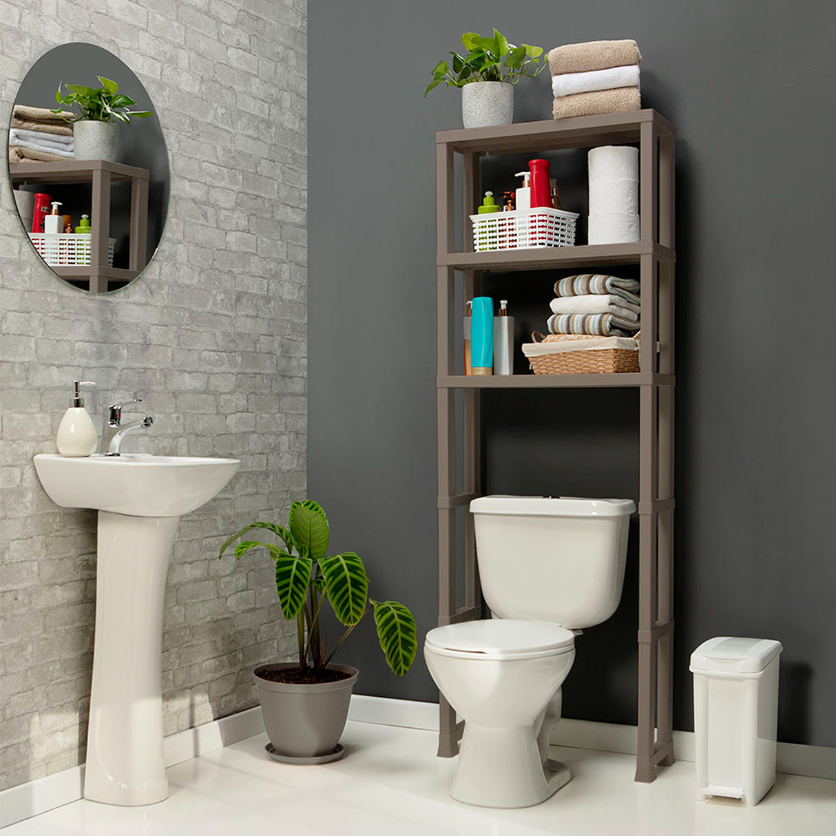 Organizador de Baño Rimax Moca 61.5x171.8cm con Tres Entrepaños