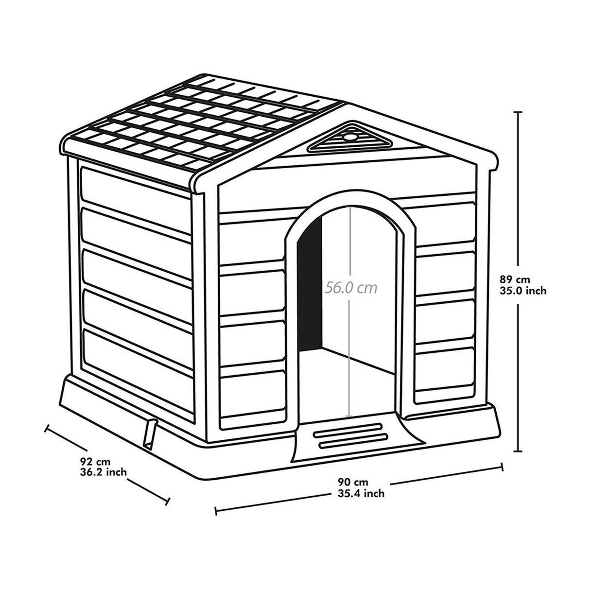 Casa para Perro Rimax Gris y Terracota 90x89cm para Perros Medianos y Grandes