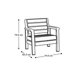 Sillón Rimax Barú Wengue 74.6x74.6cm de Asiento Rectangular con Espaldar y Apoya Brazos