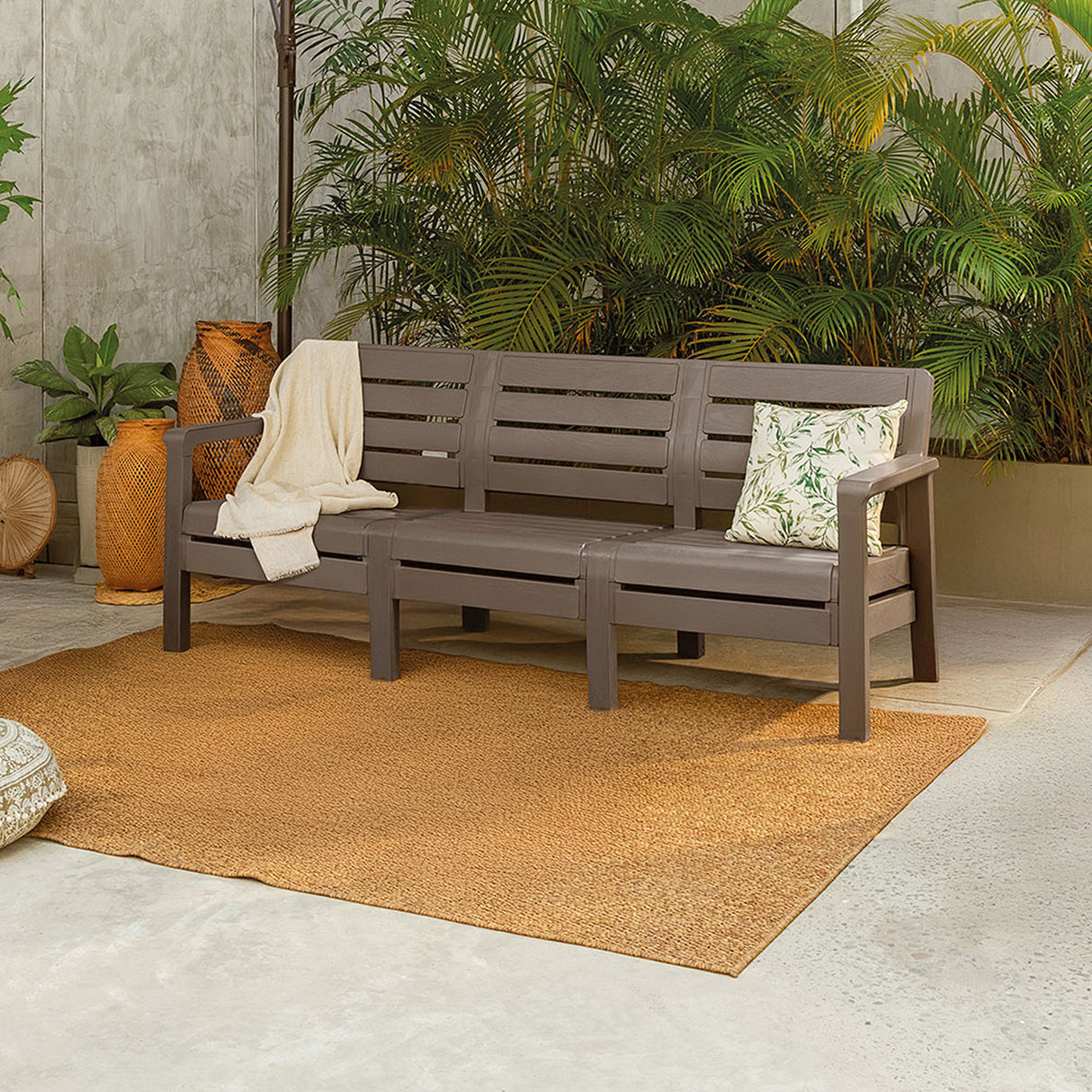 Sofá Rimax Barú Moca 192.4x74.6cm de Tres Puestos con Apoya Brazos