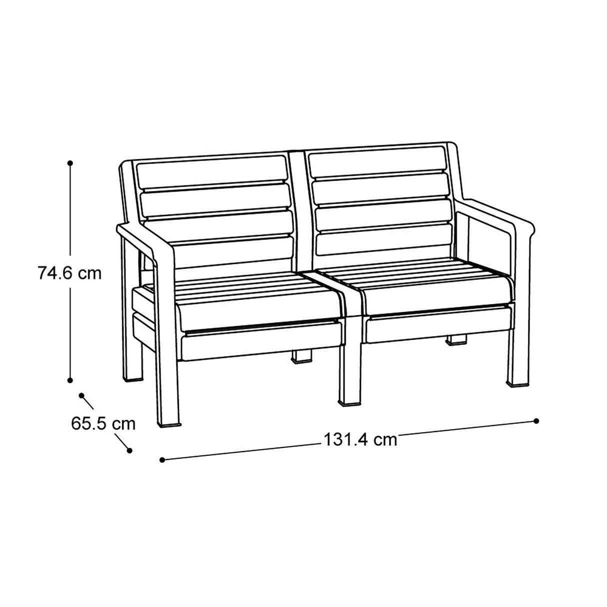 Sofá Rimax Barú Moca 131.4x74.6cm de Dos Puestos con Apoya Brazos
