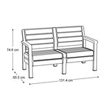 Sofá Rimax Barú Moca 131.4x74.6cm de Dos Puestos con Apoya Brazos