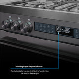 Estufa Challenger Autosoportada Acero 90x90cm De Gas Natural con Horno Eléctrico 220V Cinco Quemadores y con Función Air Fryer