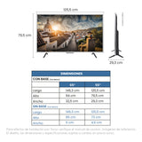 Televisor Challenger Google TV Blanco Mate 125.8x73cm Smart de 55" Pulgadas QLED 4K