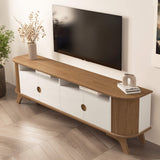 Rack de TV Vivaldi Beige Neutral y Café Claro 200x65.5cm para TV Hasta 75" Pulgadas y con Ranura para Cables