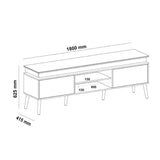 Rack de TV Lumina Marron y Beige 180x62.5cm para TV Hasta 75" Pulgadas y con Ranura para Cables