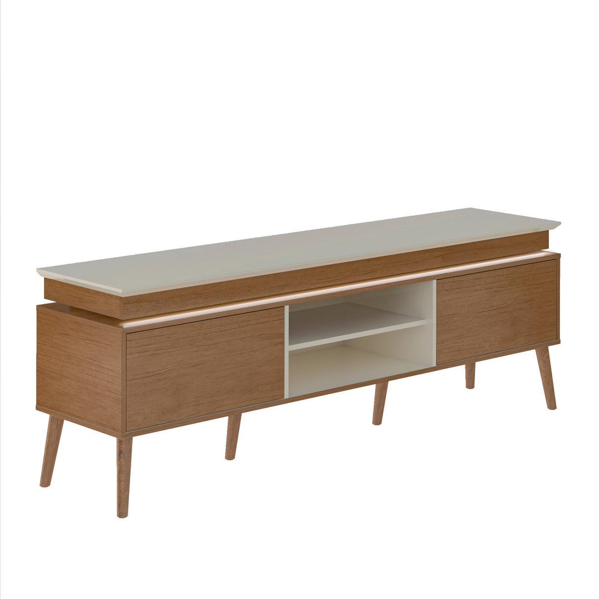 Rack de TV Lumina Marron y Beige 180x62.5cm para TV Hasta 75" Pulgadas y con Ranura para Cables