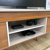 Rack de TV Lumina Marron y Beige 180x62.5cm para TV Hasta 75" Pulgadas y con Ranura para Cables