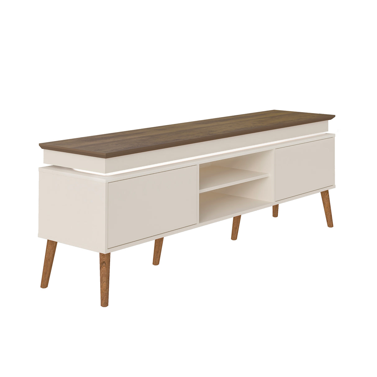 Rack de TV Lumina Pino y Beige 180x62.5cm para TV Hasta 75" Pulgadas y con Ranura para Cables