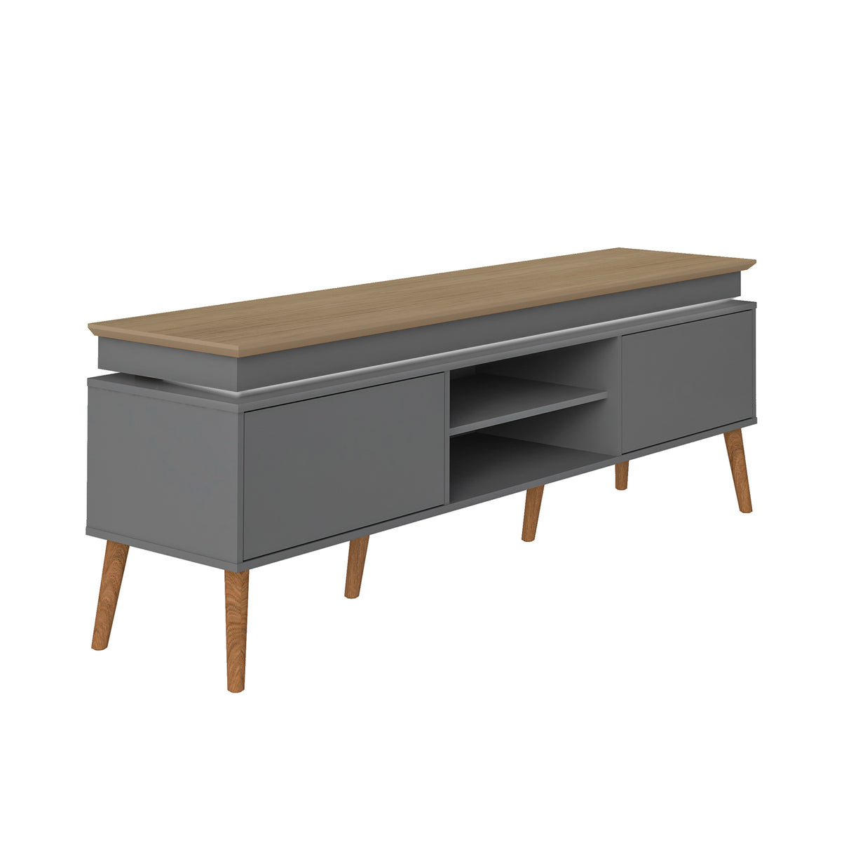 Rack de TV Lumina Gris 180x62.5cm para TV Hasta 75" Pulgadas y con Ranura para Cables