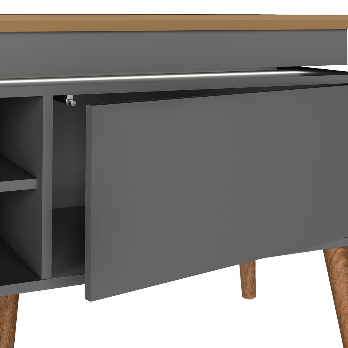 Rack de TV Lumina Gris 180x62.5cm para TV Hasta 75" Pulgadas y con Ranura para Cables