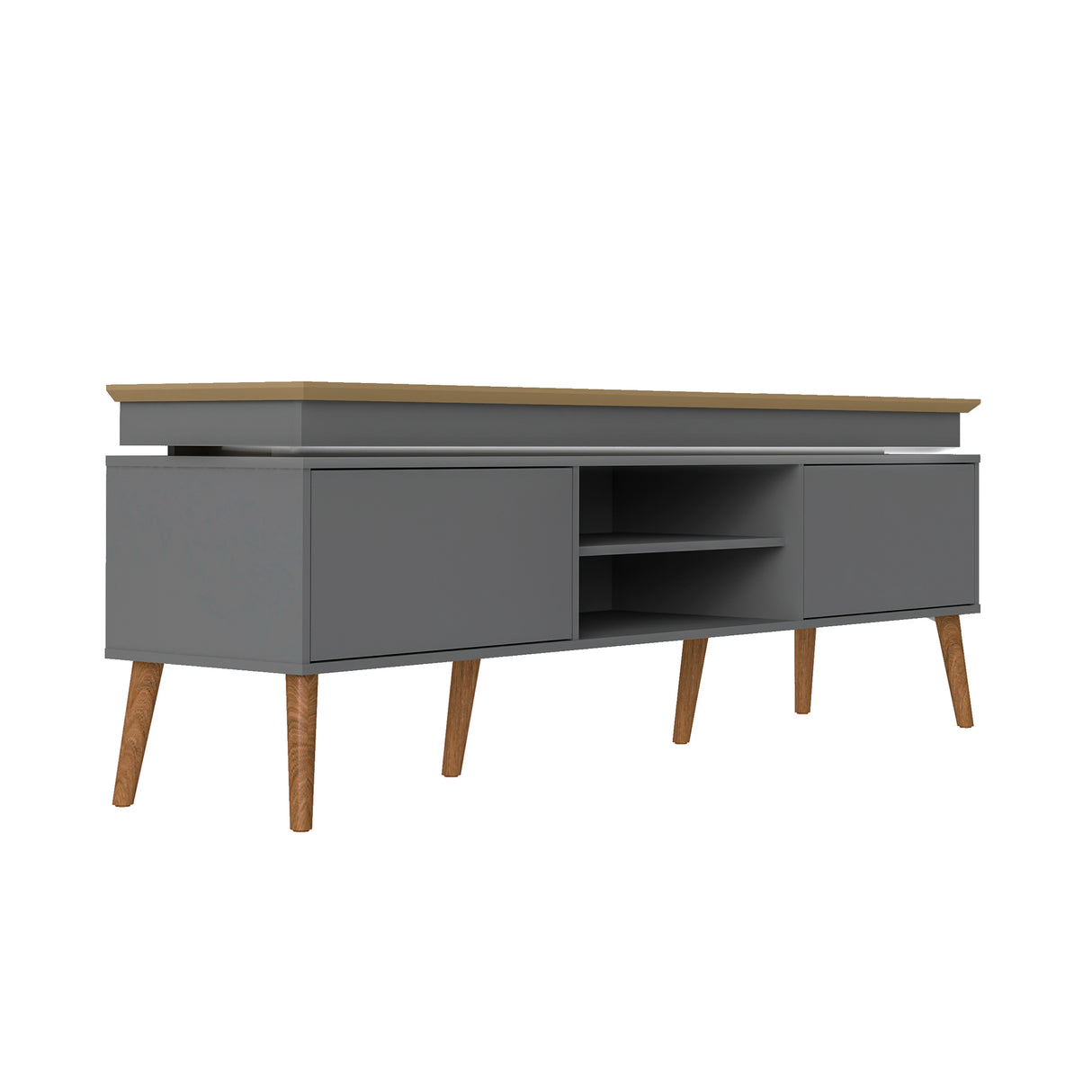 Rack de TV Lumina Gris 180x62.5cm para TV Hasta 75" Pulgadas y con Ranura para Cables
