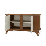 Bifé Vivaldi Beige Claro y Café Claro 140x75cm con Dos Puertas y con Cuatro Compartimientos