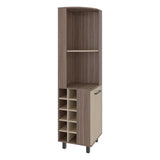 Bar Esquinero Kaia Avellana y Cartagena 45x180cm con Doce Compartimientos y con Diez Portabotellas