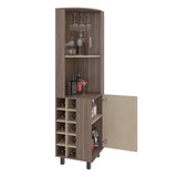 Bar Esquinero Kaia Avellana y Cartagena 45x180cm con Doce Compartimientos y con Diez Portabotellas