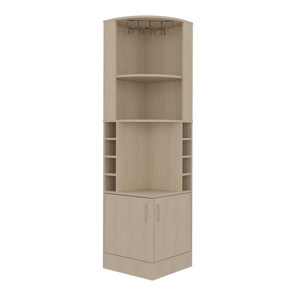 Bar Esquinero Syrah Cartagena 46.9x180.6cm con Diez Compartimientos y con Ocho Portabotellas