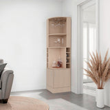 Bar Esquinero Syrah Cartagena 46.9x180.6cm con Diez Compartimientos y con Ocho Portabotellas