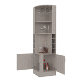 Bar Esquinero Syrah Positano 46.9x180.6cm con Diez Compartimientos y con Ocho Portabotellas