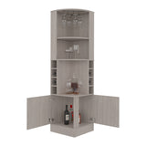 Bar Esquinero Syrah Positano 46.9x180.6cm con Diez Compartimientos y con Ocho Portabotellas