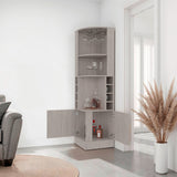 Bar Esquinero Syrah Positano 46.9x180.6cm con Diez Compartimientos y con Ocho Portabotellas