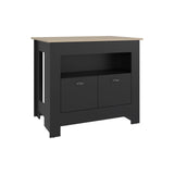 Isla de Cocina Arlet Wengue y Cartagena 103x89.9cm con Tres Compartimientos