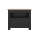 Isla de Cocina Arlet Wengue y Cartagena 103x89.9cm con Tres Compartimientos