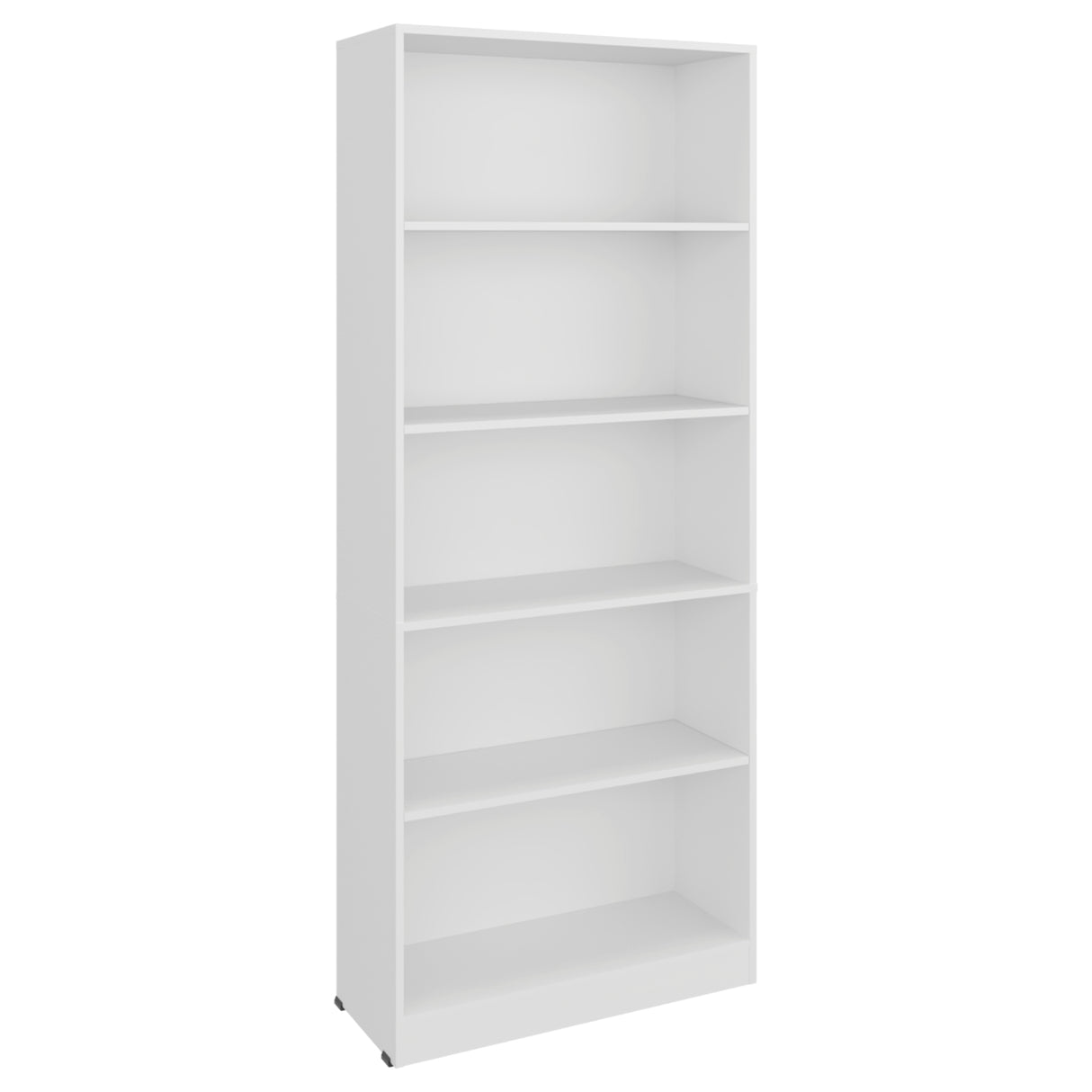 Biblioteca Basica Blanco 74.6x180.7cm Rectangular con Cinco Compartimientos y Cuatro Entrepaños