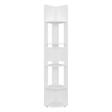 Estante Home E7 Blanco 30x180.6cm Triangular con Cinco Compartimientos y Cuatro Entrepaños