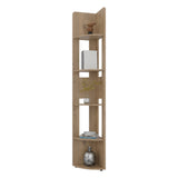 Estante Home E7 Macadamia 30x180.6cm Triangular con Cinco Compartimientos y Cuatro Entrepaños