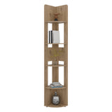 Estante Home E7 Macadamia 30x180.6cm Triangular con Cinco Compartimientos y Cuatro Entrepaños