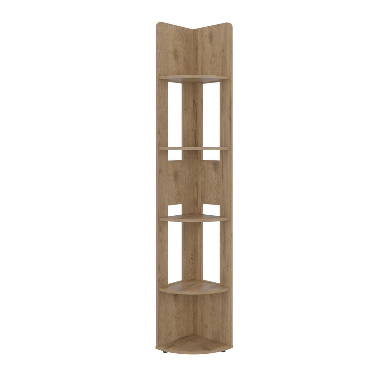 Estante Home E7 Macadamia 30x180.6cm Triangular con Cinco Compartimientos y Cuatro Entrepaños