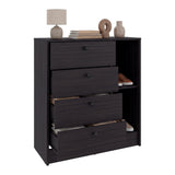 Cajonera Havana Wengue 80x89cm de Cuatro Hileras con Cuatro Cajones