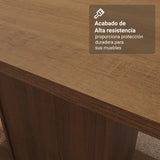 Juego de Comedor Analu Marrón y Beige 136x76cm Rectangular de Seis Puestos con Seis Sillas