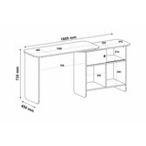 Escritorio Transformable Nomad Café Claro y Beige 118.5x73.5cm con Un Cajón y con Organizador de Libros
