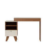 Escritorio Tocador Dora Café y Beige 120.5x118.5cm con Organizador de Libros y con Espejo Integrado