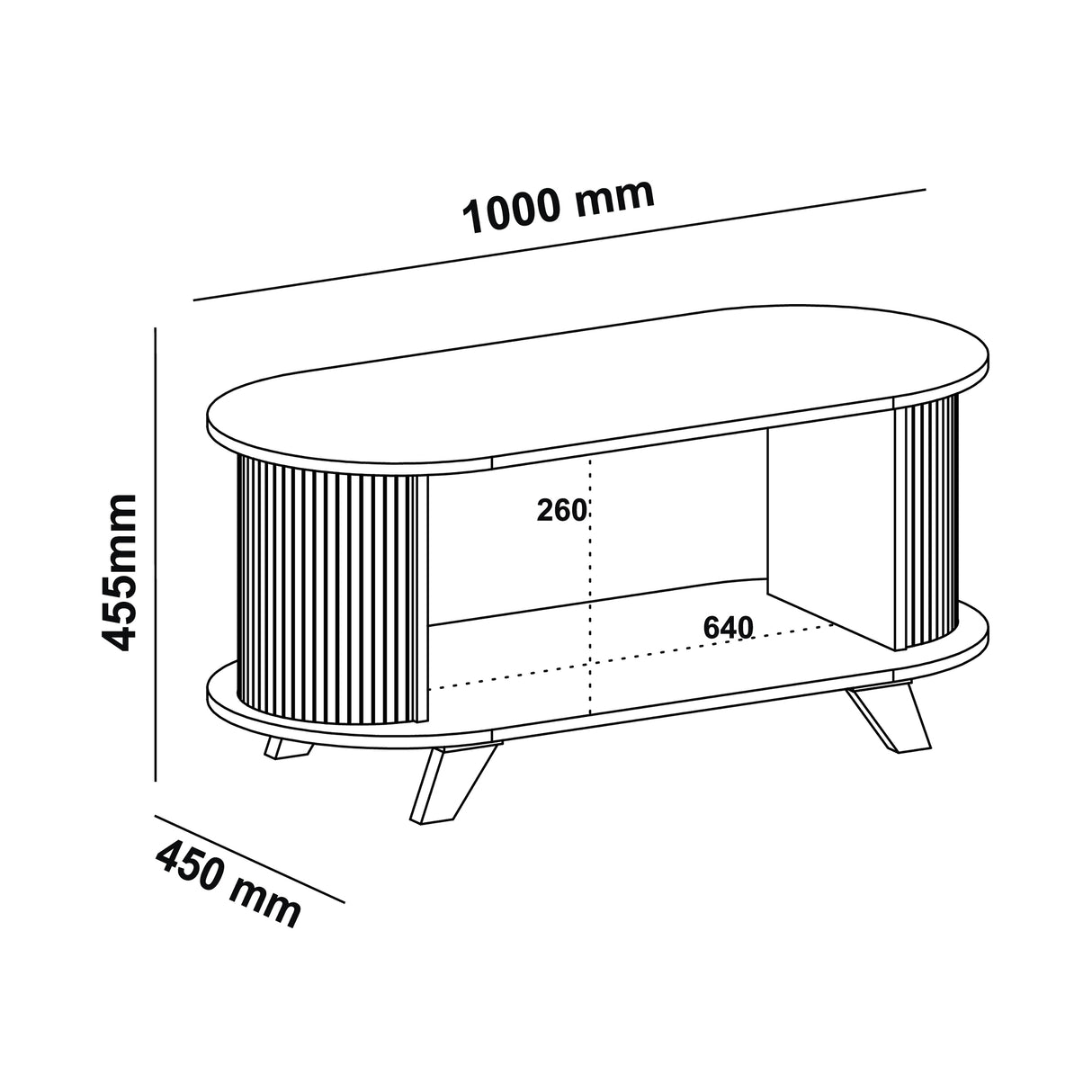 Mesa de Centro Vivaldi Café y Beige 100x45.5cm Rectangular