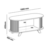 Mesa de Centro Vivaldi Café y Beige 100x45.5cm Rectangular