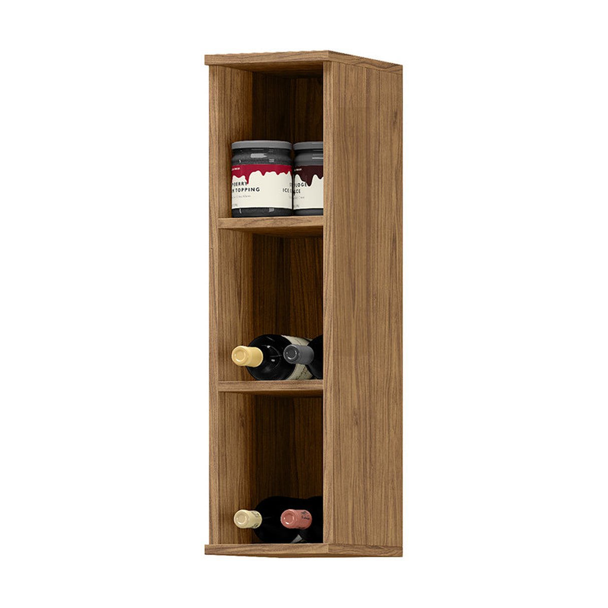 Mueble Superior de Cocina Capri Natural 20x74cm con Tres Entrepaños y Sin Puertas