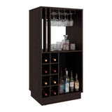Bar Caoba Nogal 60x120cm con Dos Compartimientos y Ocho Portabotellas