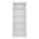 Biblioteca Classic Blanco 74.9x180.8cm Rectangular con Cinco Compartimientos y con Tres Entrepaños