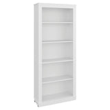 Biblioteca Classic Blanco 74.9x180.8cm Rectangular con Cinco Compartimientos y con Tres Entrepaños