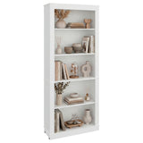 Biblioteca Classic Blanco 74.9x180.8cm Rectangular con Cinco Compartimientos y con Tres Entrepaños