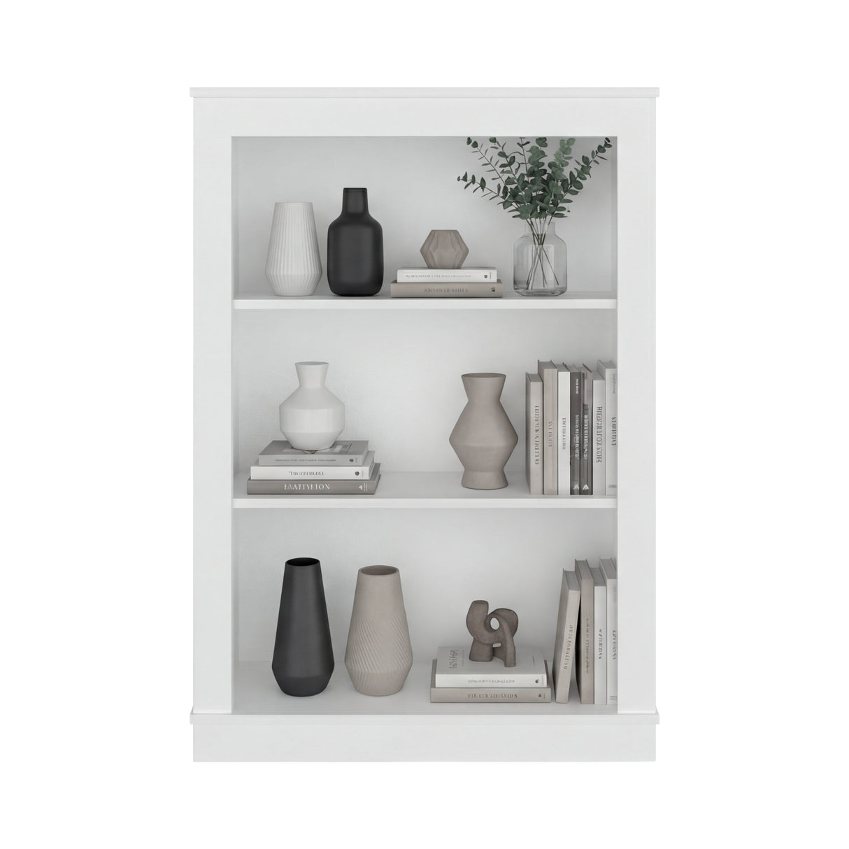 Estantería Classic Blanco 74.9x108.2cm Rectangular con Tres Compartimientos y con Dos Entrepaños