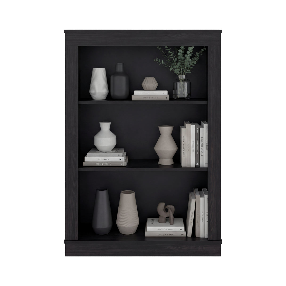 Estantería Classic Wengue 74.9x108.2cm Rectangular con Tres Compartimientos y con Dos Entrepaños