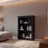 Estantería Classic Wengue 74.9x108.2cm Rectangular con Tres Compartimientos y con Dos Entrepaños